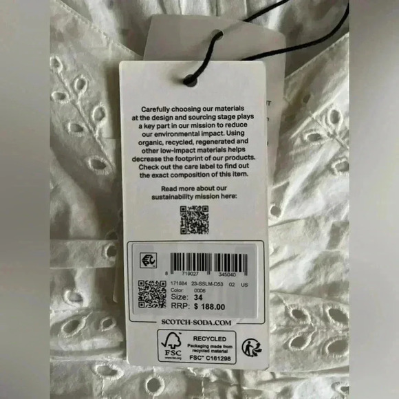 Scotch & Soda white eyelet top, NWT , size 34 - Picture 10 of 10